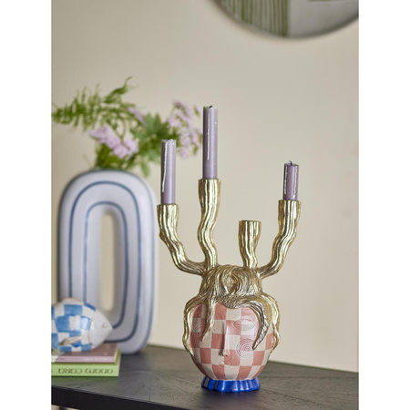 Medusa Candle Holder, Gold, Polyresin