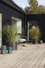 Set of 2 HÜBSCH MODERN ceramic flowerpots black