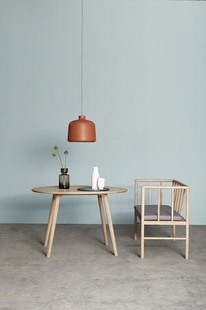 Round wooden table HÜBSCH oak Ø115 cm natural
