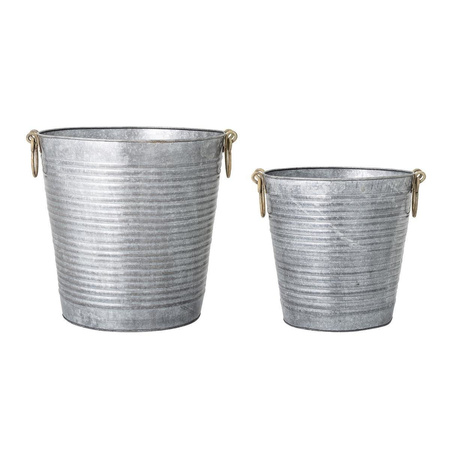 Evar Flowerpot, Grey, Galvanized iron