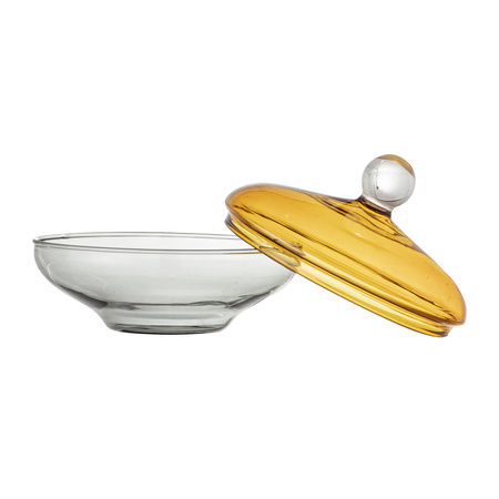 Danni Jar w/Lid, Yellow, Glass
