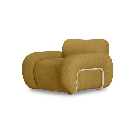 Arc lounge fauteuil, frame sand, linen, burnt ochre