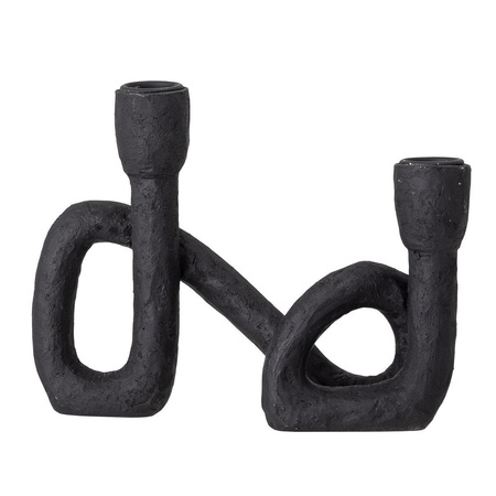 Mashel Candle Holder, Black, Polyresin