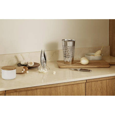 Garlic press with glass jar