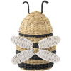 Finn Basket w/Lid, Black, Water Hyacinth