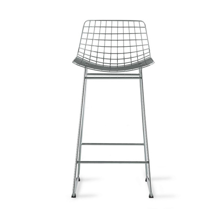 Metal wire bar stool silver