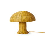 Rattan table lamp mustard