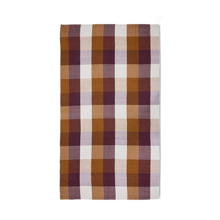 Vida check table cloth amber/burgundy (140x220cm)