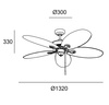 LEDS C4 PHUKET ceiling fan dark brown