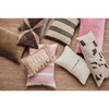 Woven striped cushion blush (60x40cm)