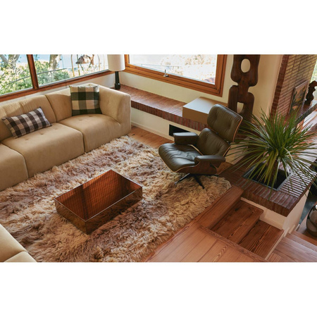 Mirror block coffee table smokey brown (80x55cm)