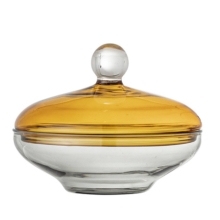 Danni Jar w/Lid, Yellow, Glass