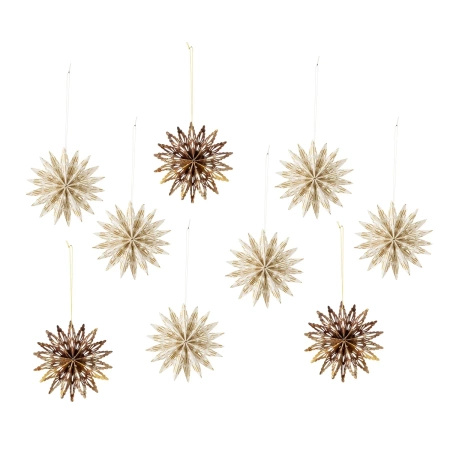 Zestaw 9 gwiazdek Bloomingville STAR naturalnych