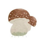 Dywan bawełniany Lorena Canals MUSHROOM HUNT beżowo czerwony 120 x 120 cm