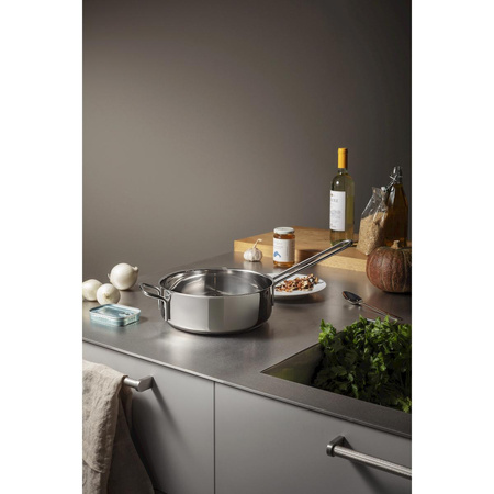 Patelnia do smażenia Eva Trio STAINLESS STEEL srebrna Ø24 cm