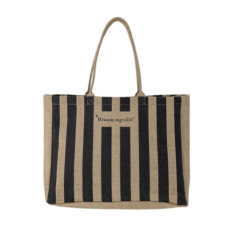 Bergamo Shopping Bag, Black, Jute