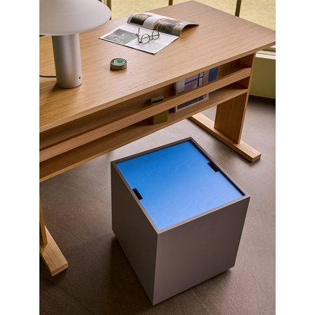 Vault Side Table/Storage Box Brown/Blue