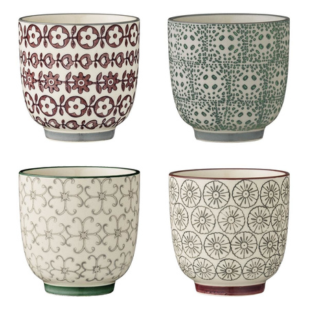 Karine Cup, Green, Stoneware, set of 4