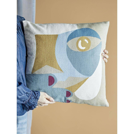Ditte Cushion, Blue, Cotton