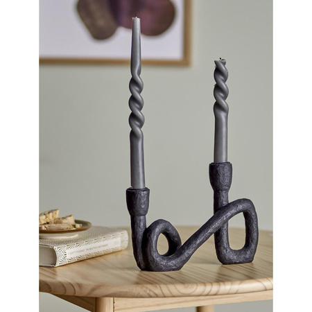 Mashel Candle Holder, Black, Polyresin