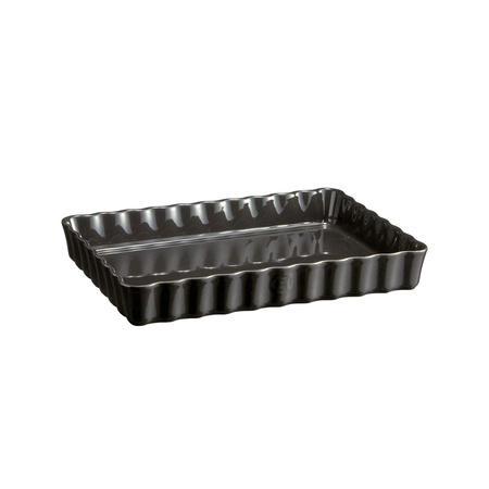 Deep Rectangular Tart Dish - 24X34Cm - Black