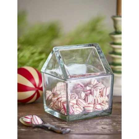 Elius Jar w/Lid, Clear, Recycled Glass