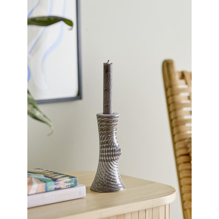 Raheem Candle Holder, Grey, Stoneware