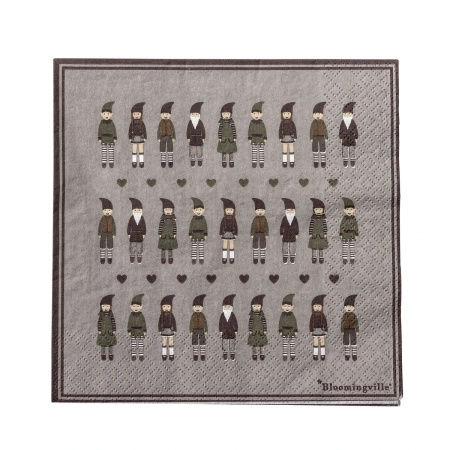 Zestaw 20 serwetek Bloomingville NIKLAUS zielonych