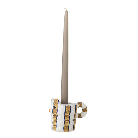 Caty Candle Holder, Brown, Stoneware