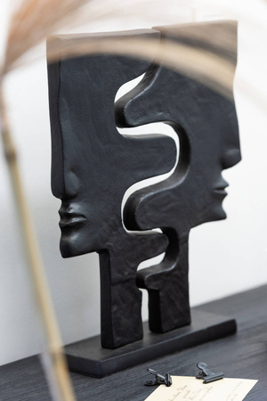 Decorative sculpture J-LINE FACES black