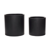 Set of 2 HÜBSCH MODERN ceramic flowerpots black