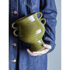 Raia Flowerpot, Green, Stoneware