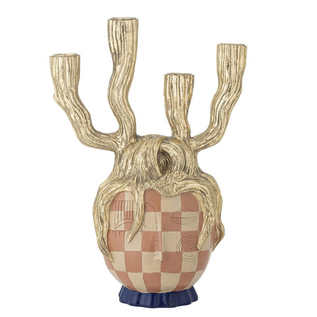 Medusa Candle Holder, Gold, Polyresin