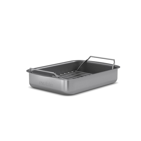 Professional roasting pan with rack 26x19 cm ceramic Slip-Let® coating