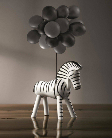 Dekoracja drewniana Kay Bojesen Zebra biało czarna