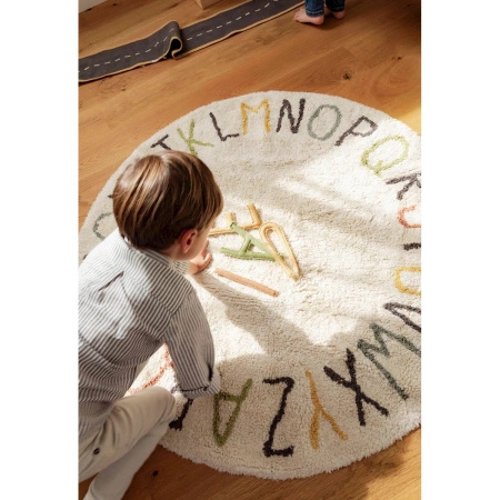 Dywan bawełniany Lorena Canals ABC beżowy Ø120 cm