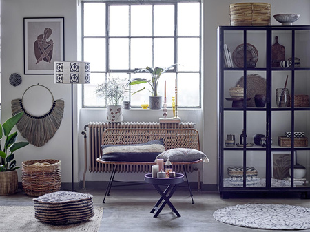 BLOOMINGVILLE ACTON round rug black