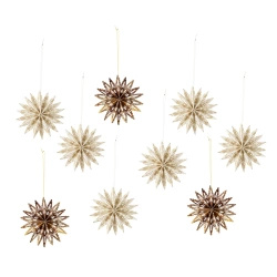 Zestaw 9 gwiazdek Bloomingville STAR naturalnych