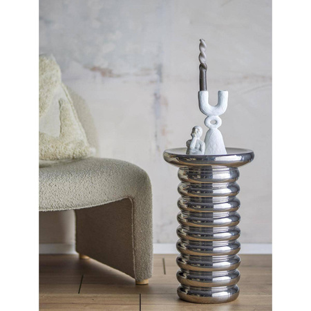 Spike Side Table, Silver, Stoneware