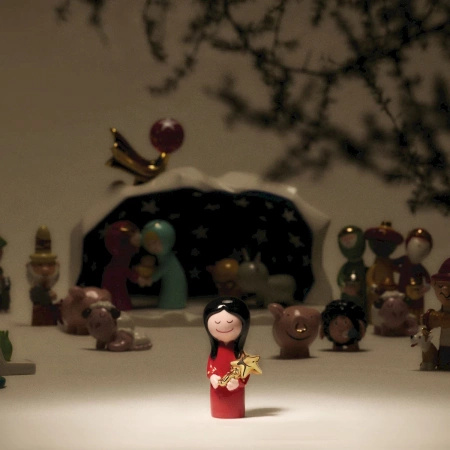 Dekoracja świąteczna Figurka z porcelany ALESSI Christmas collection czerwona