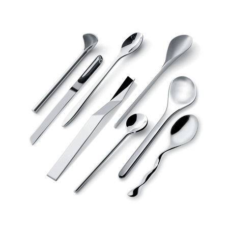 Set of 8 Il Caffe/te ALESSI silver coffee spoons