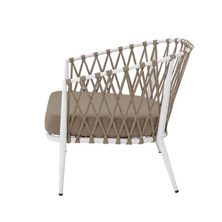 Cia Lounge Chair, White, Metal