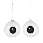Zestaw 2 ozdób świątecznych Carol ALESSI Christmas collection biało czarnych