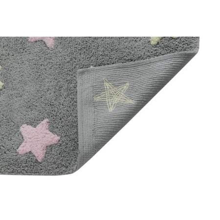 Dywan bawełniany Lorena Canals TRICOLOR STARS szary 160 x 120 cm