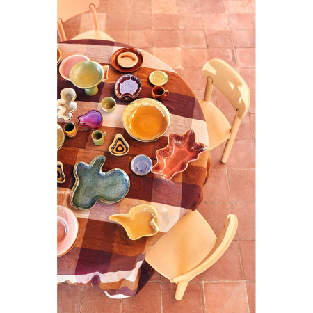 Vida check table cloth amber/burgundy (140x220cm)