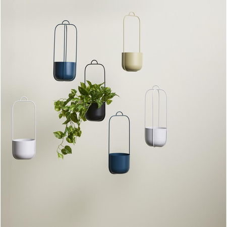 Wisząca doniczka Hübsch LOTUS niebieska (zestaw 2)
