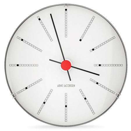 Bankers Wall clock Ø12 cm white/black/red