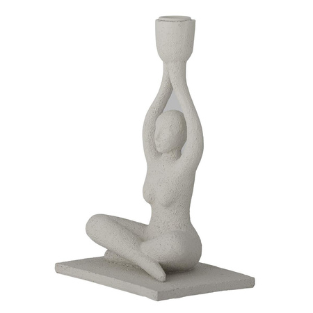 Lucie Candle Holder, White, Polyresin