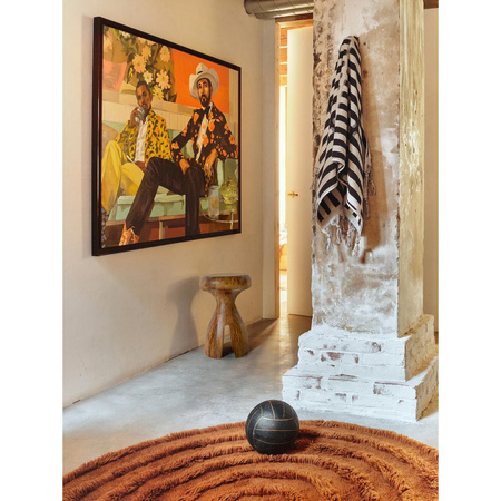 Round woolen rug mahogany (150x150cm)