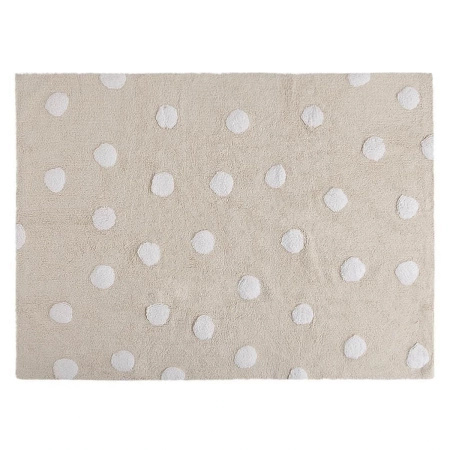 Dywan bawełniany Lorena Canals POLKA DOTS beżowy 160 x 120 cm